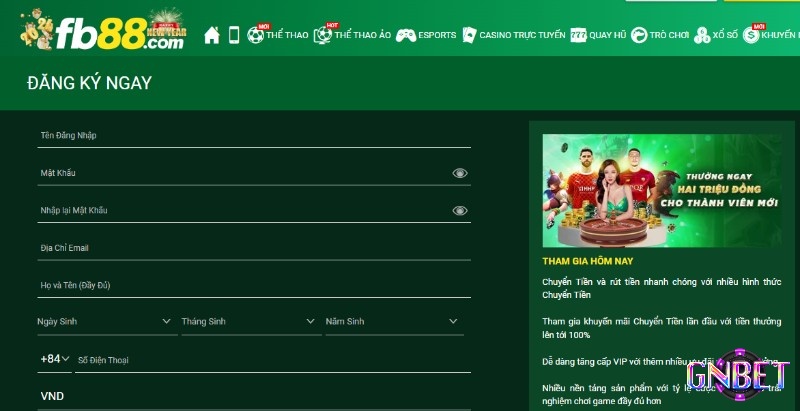 Đăng ký tài khoản nhà cái Fb88 cực kỳ đơn giản
