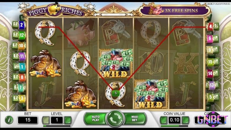 Cách chơi trò chơi slot Piggy Riches rất đơn giản