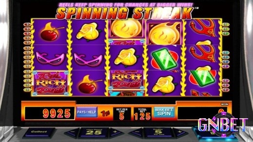 Spinning Streak sẽ khoá các biểu tượng và giúp tăng tỷ lệ thắng hơn trong trò chơi