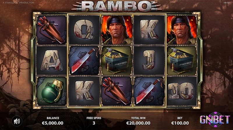 Rambo Jackpot slot thuộc thể loại slot video với nhiều tính năng thưởng thú vị