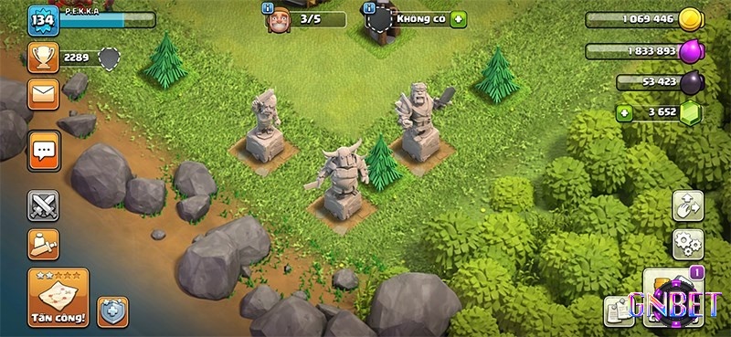 Đồ họa trong game Clash of Clans nổi bật với màu sắc hài hòa