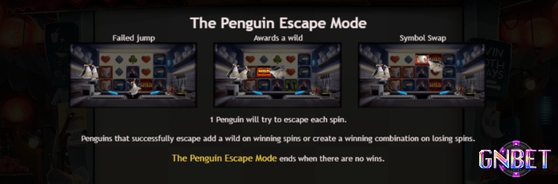 Thắng trong vòng Penguin Escape sẽ giúp bạn có thêm một Wild hoặc tạo ra đường thắng trong vòng quay thua